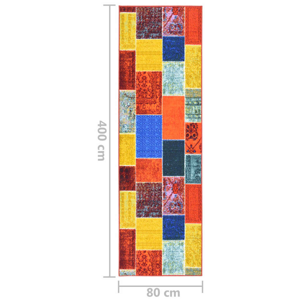 Teppichläufer Mehrfarbig 80x400 cm