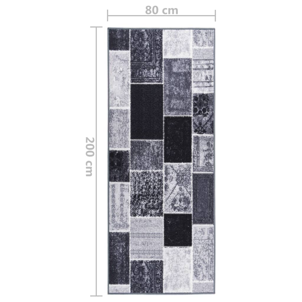 Teppichläufer Grau 80x200 cm