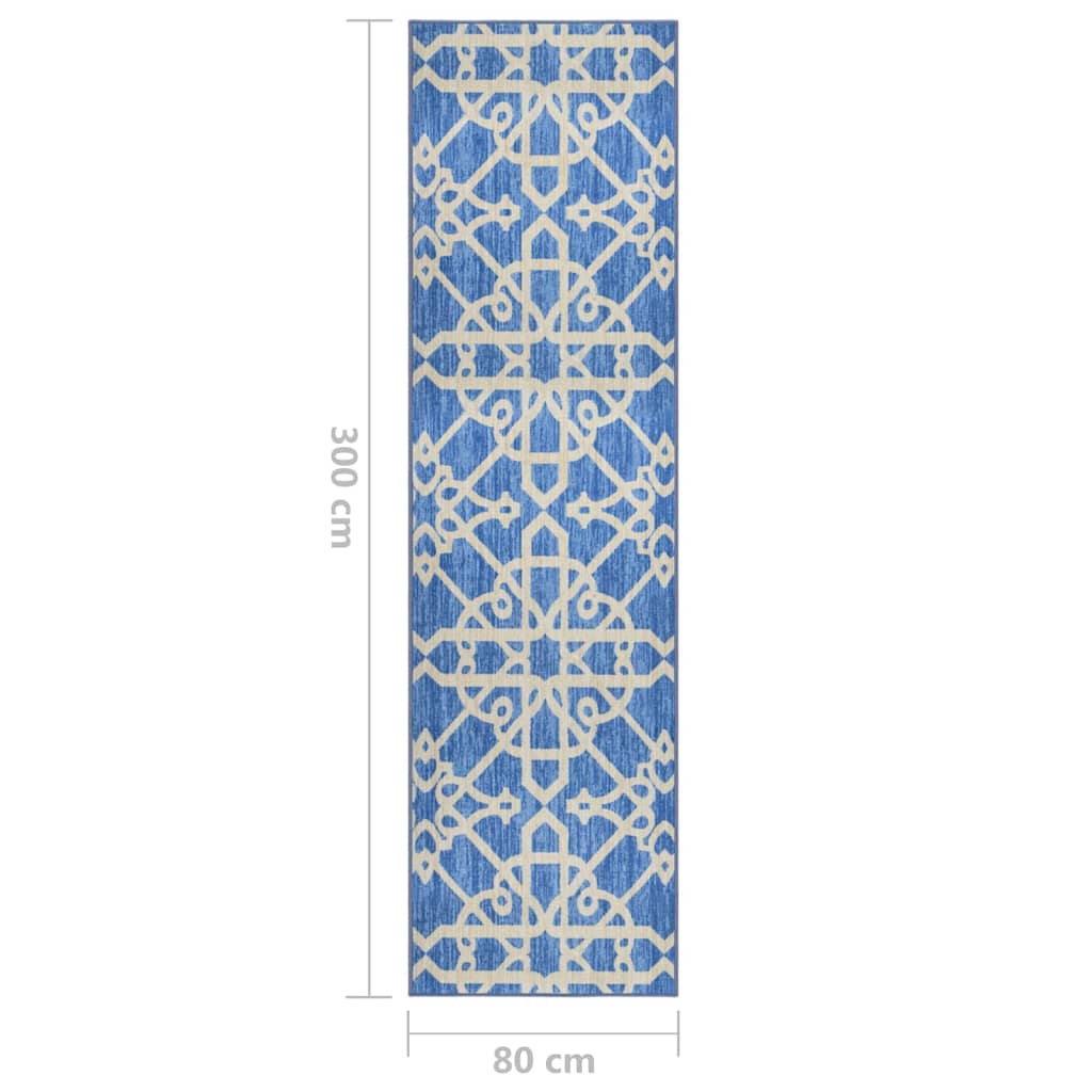 Teppichläufer Blau 80x300 cm