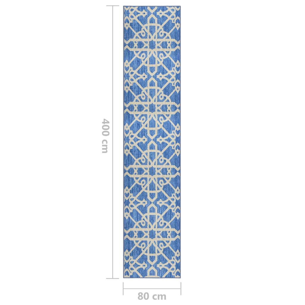 Teppichläufer Blau 80x400 cm
