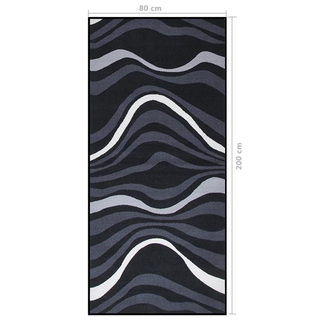 Teppichläufer Schwarz 80x200 cm