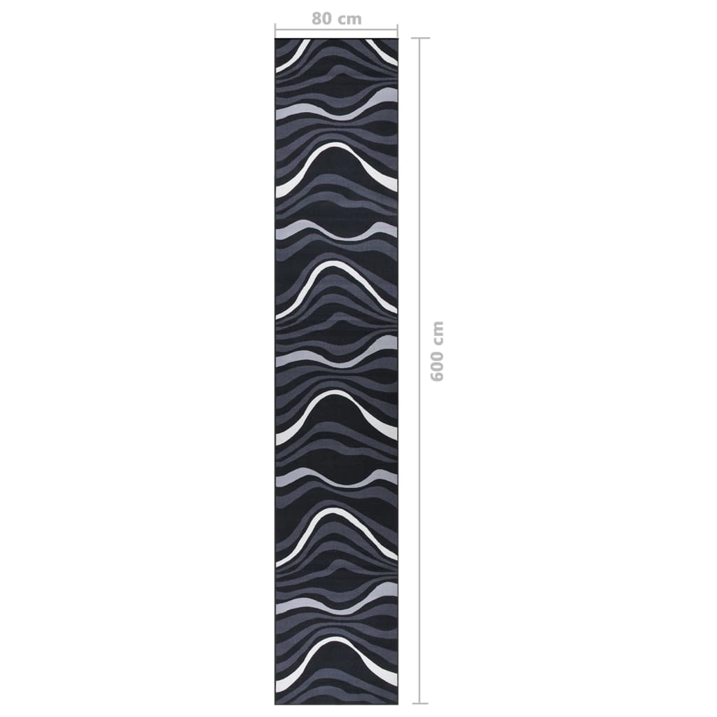 Teppichläufer Schwarz 80x500 cm