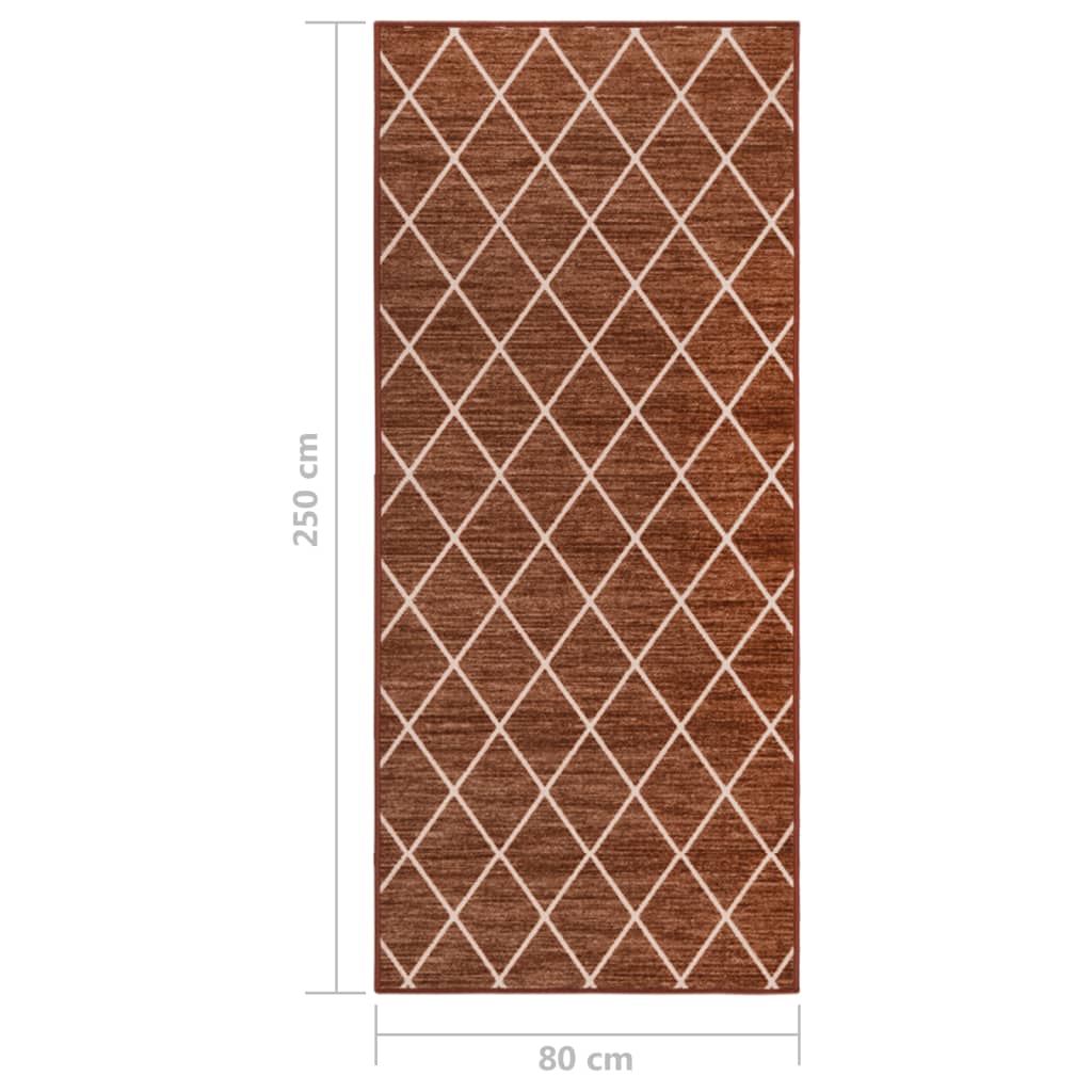 Teppichläufer Dunkelbraun 80x250 cm