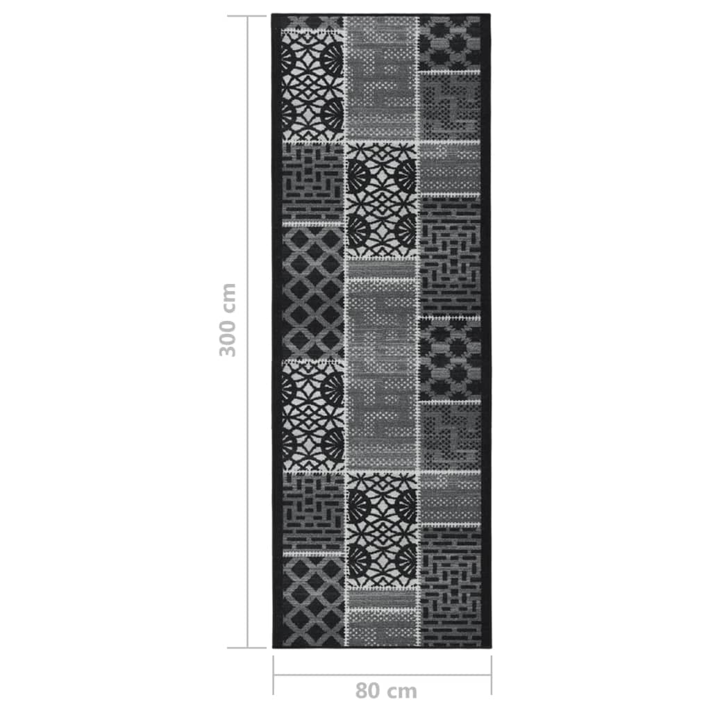 Teppichläufer Schwarz 80x300 cm
