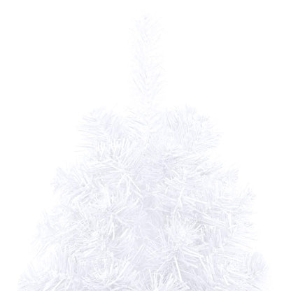 Künstlicher Halb-Weihnachtsbaum Beleuchtung Kugeln Weiß 240 cm
