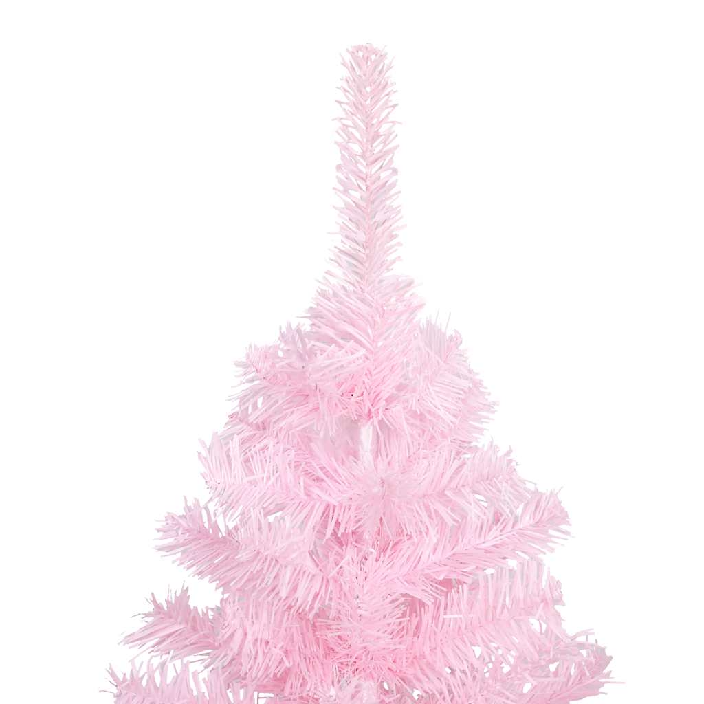 Künstlicher Weihnachtsbaum mit Beleuchtung & Kugeln Rosa 150cm