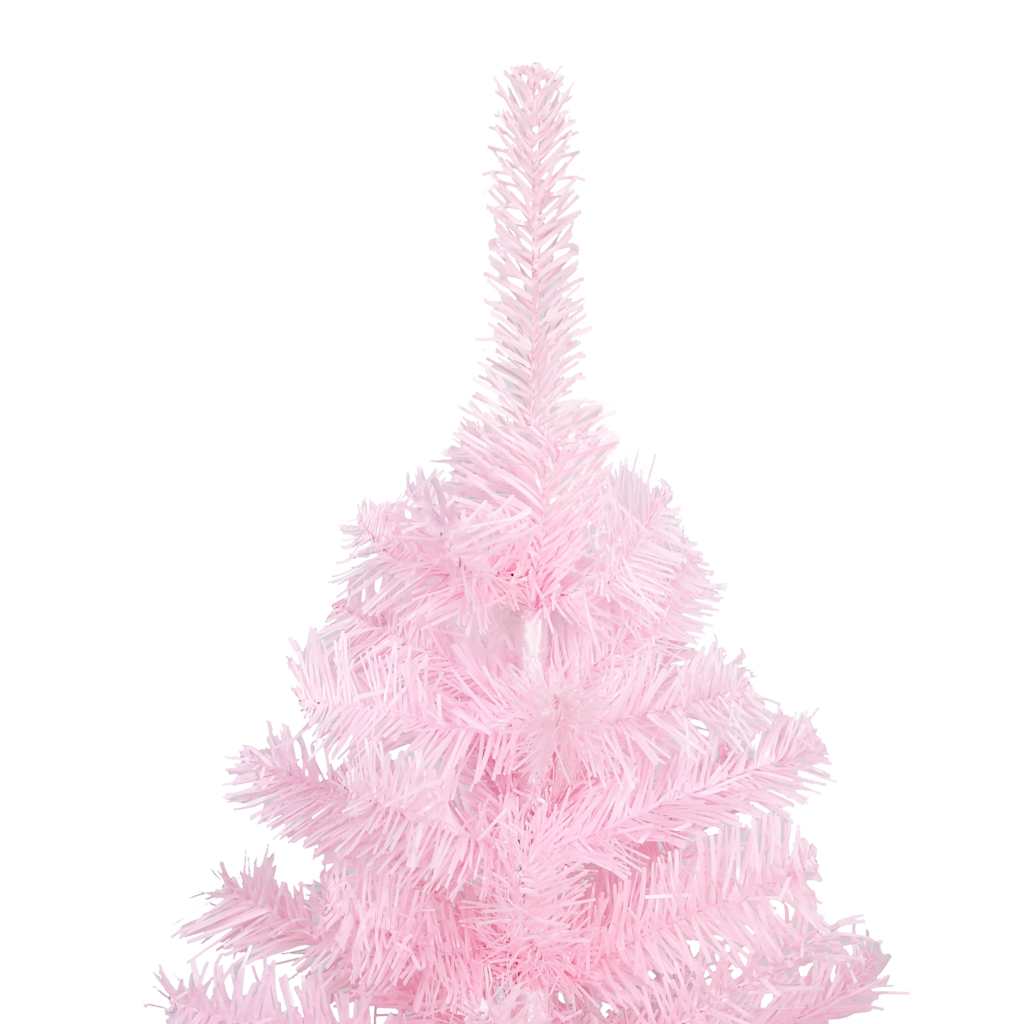 Künstlicher Weihnachtsbaum mit Beleuchtung & Kugeln Rosa 240cm