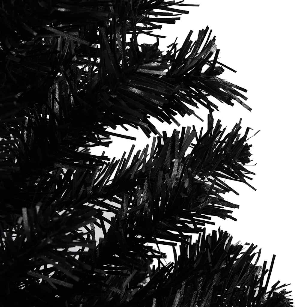 Künstlicher Weihnachtsbaum Beleuchtung & Kugeln Schwarz 240 cm