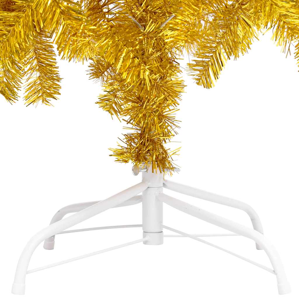Künstlicher Weihnachtsbaum Beleuchtung & Kugeln Gold 150 cm PET