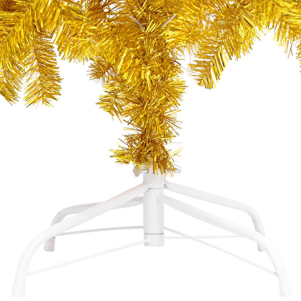 Künstlicher Weihnachtsbaum Beleuchtung & Kugeln Gold 180 cm PET
