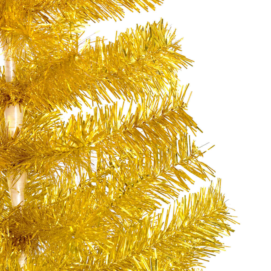 Künstlicher Weihnachtsbaum Beleuchtung & Kugeln Gold 180 cm PET