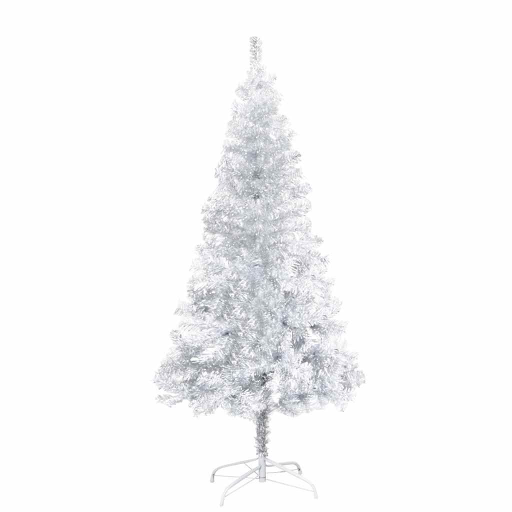 Künstlicher Weihnachtsbaum Beleuchtung & Kugeln Silber 150 cm