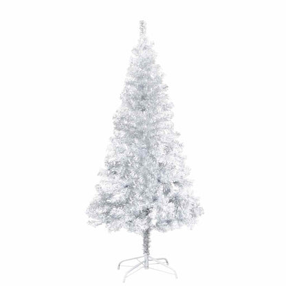 Künstlicher Weihnachtsbaum Beleuchtung & Kugeln Silber 150 cm