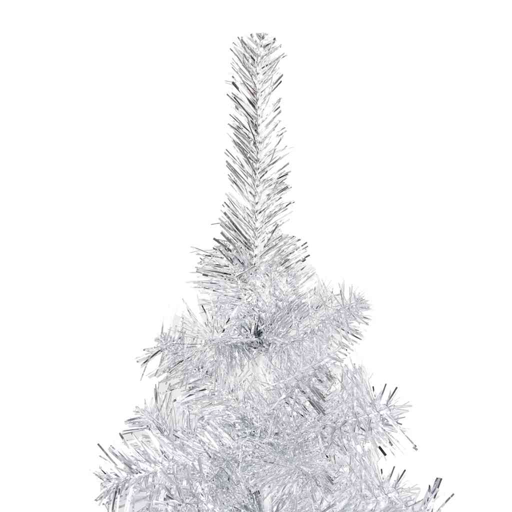 Künstlicher Weihnachtsbaum Beleuchtung & Kugeln Silber 150 cm