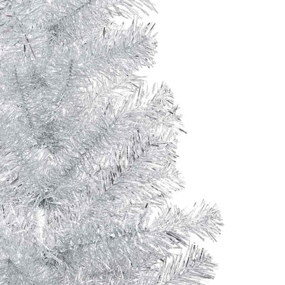 Künstlicher Weihnachtsbaum Beleuchtung & Kugeln Silber 150 cm