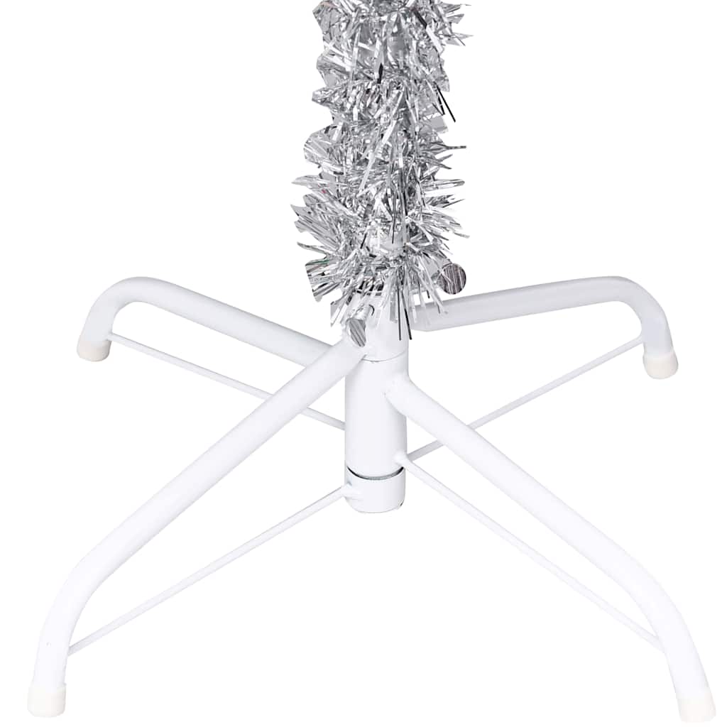 Künstlicher Weihnachtsbaum Beleuchtung & Kugeln Silber 150 cm