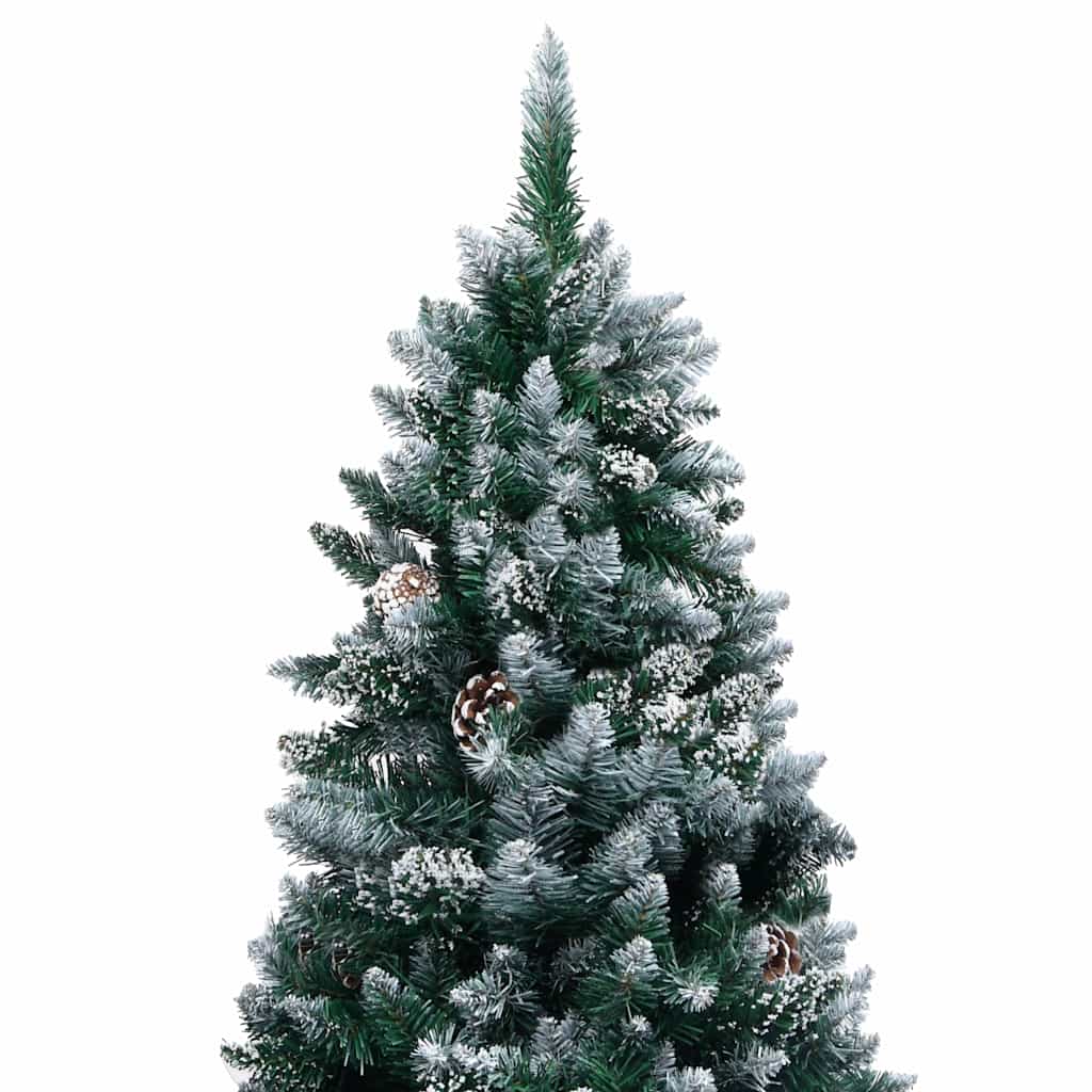 Künstlicher Weihnachtsbaum mit LEDs Kugeln Zapfen 150 cm