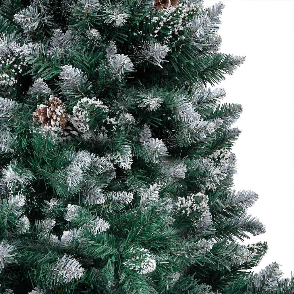 Künstlicher Weihnachtsbaum mit LEDs Kugeln Zapfen 210 cm