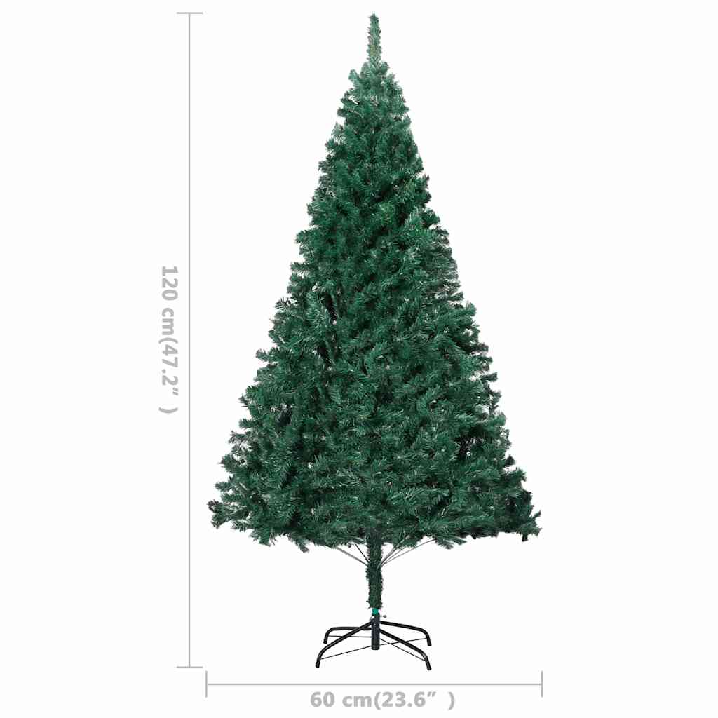 Künstlicher Weihnachtsbaum mit Beleuchtung & Kugeln Grün 120 cm