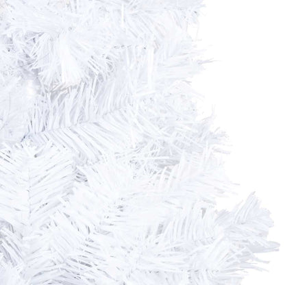 Künstlicher Weihnachtsbaum mit Beleuchtung & Kugeln Weiß 150 cm