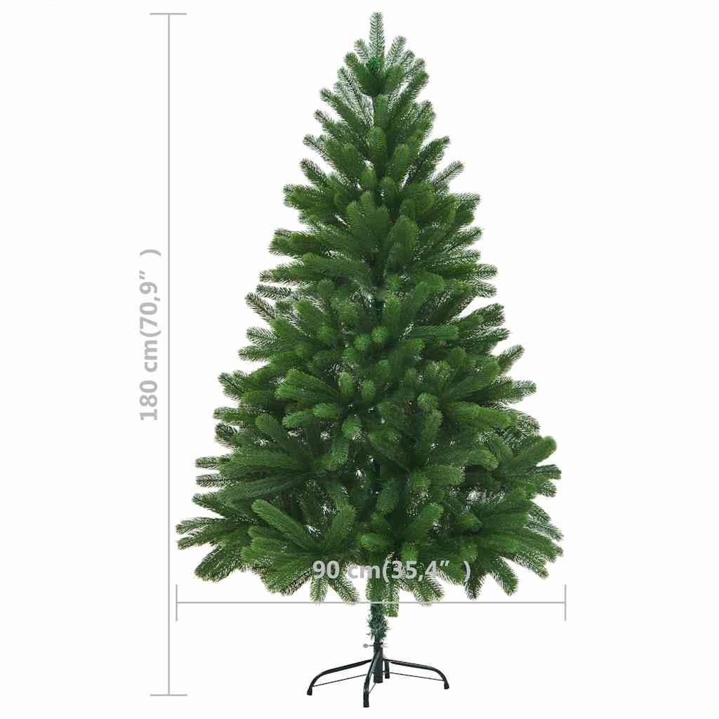 Künstlicher Weihnachtsbaum mit Beleuchtung & Kugeln 180 cm Grün