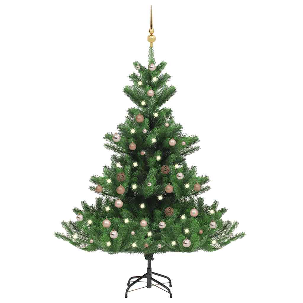 Künstlicher Weihnachtsbaum Nordmann LED & Kugeln Grün 150 cm