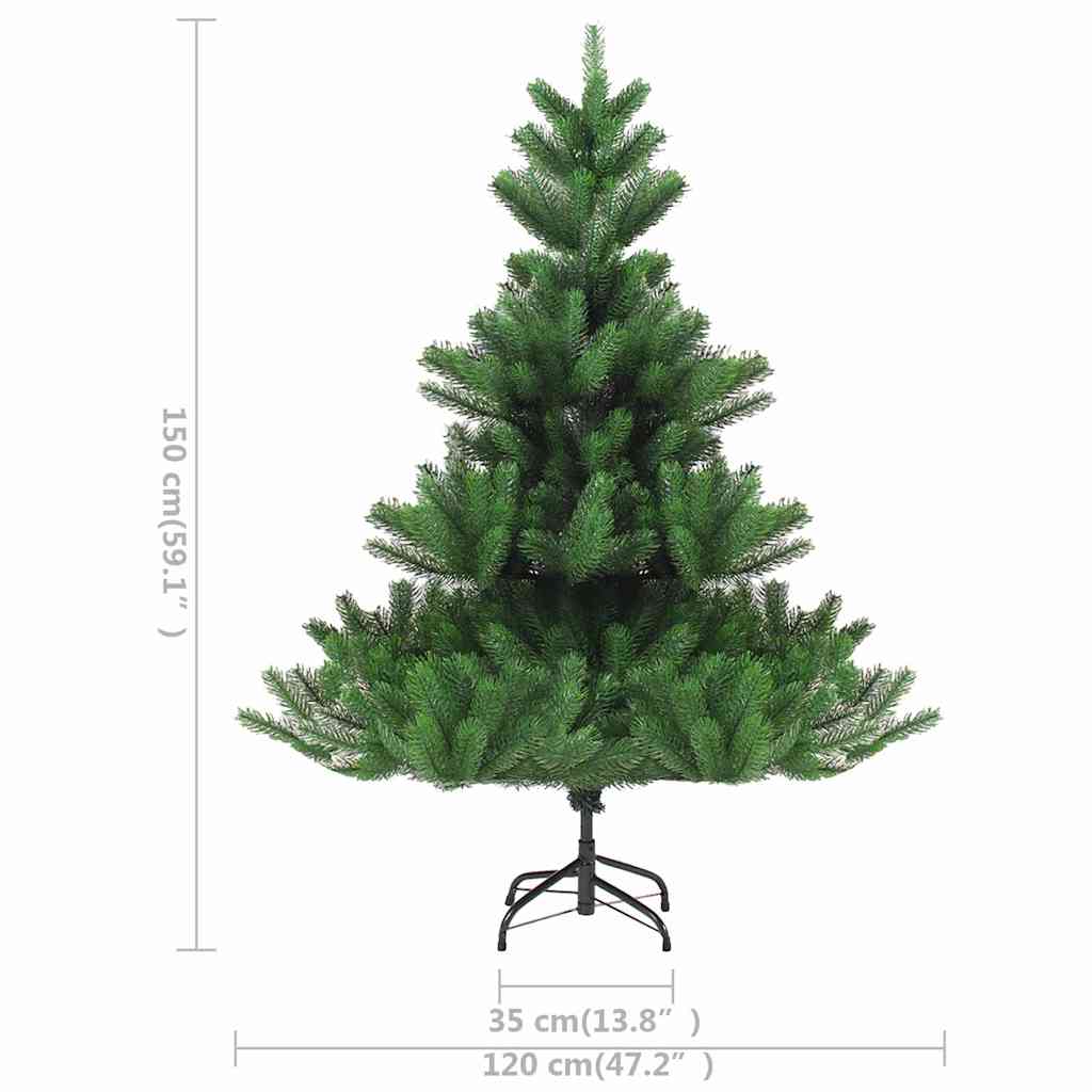 Künstlicher Weihnachtsbaum Nordmann LED & Kugeln Grün 150 cm