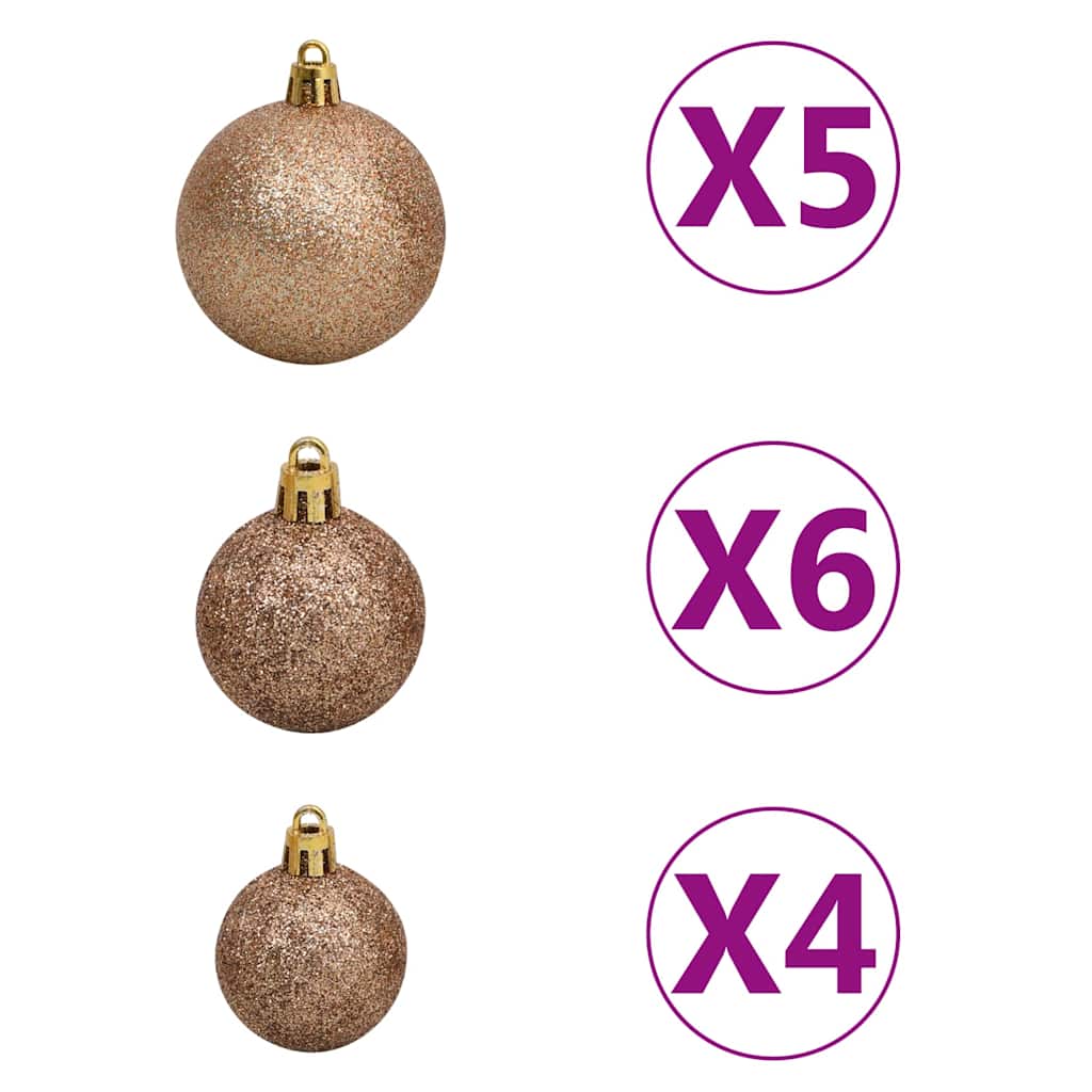 Künstlicher Weihnachtsbaum Nordmann LED & Kugeln Grün 150 cm