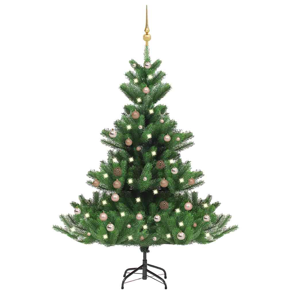 Künstlicher Weihnachtsbaum Nordmann LED & Kugeln Grün 180 cm