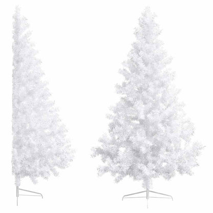 Künstlicher Halb-Weihnachtsbaum Beleuchtung Kugeln Weiß 180 cm