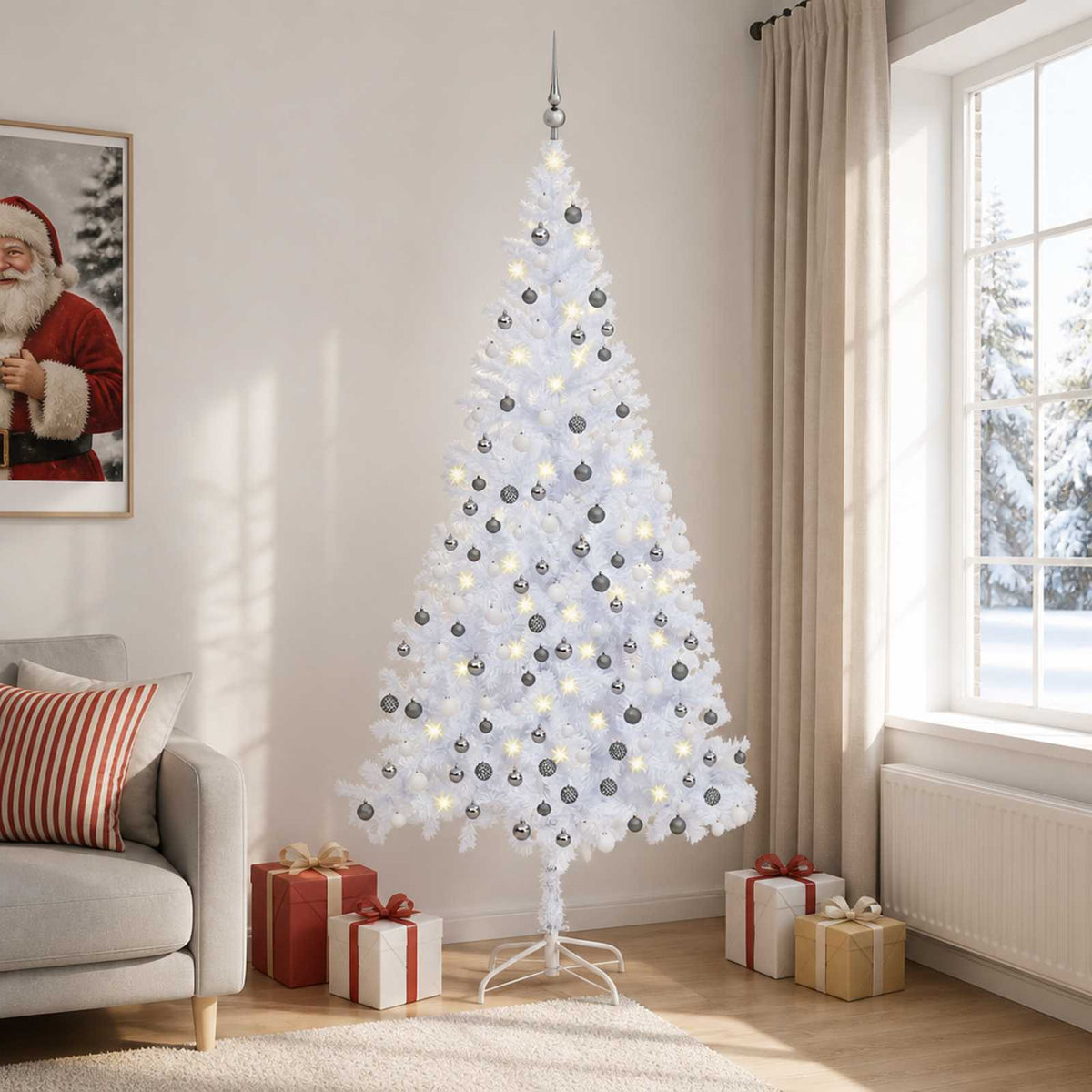 Künstlicher Weihnachtsbaum Beleuchtung Kugeln 210cm 910 Zweige