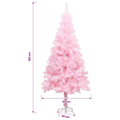 Künstlicher Weihnachtsbaum mit Beleuchtung & Kugeln Rosa 180cm