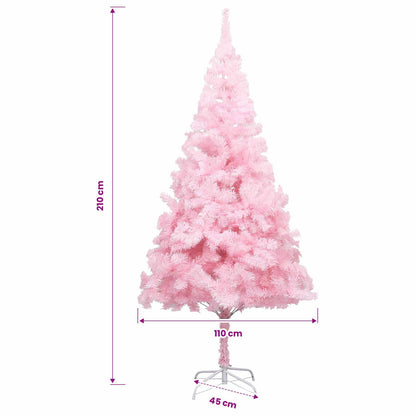 Künstlicher Weihnachtsbaum mit Beleuchtung & Kugeln Rosa 210cm