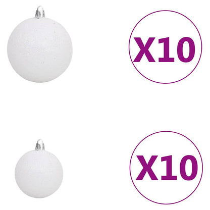 Künstlicher Weihnachtsbaum mit Beleuchtung & Kugeln Rosa 240cm
