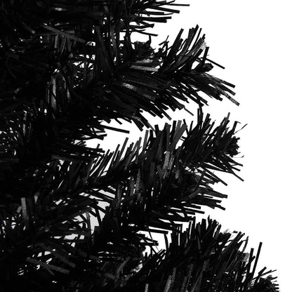 Künstlicher Weihnachtsbaum Beleuchtung & Kugeln Schwarz 120 cm