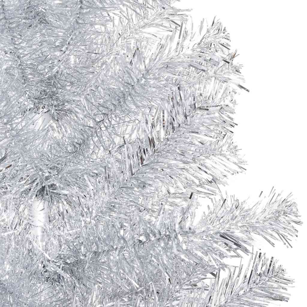 Künstlicher Weihnachtsbaum Beleuchtung & Kugeln Silber 120 cm