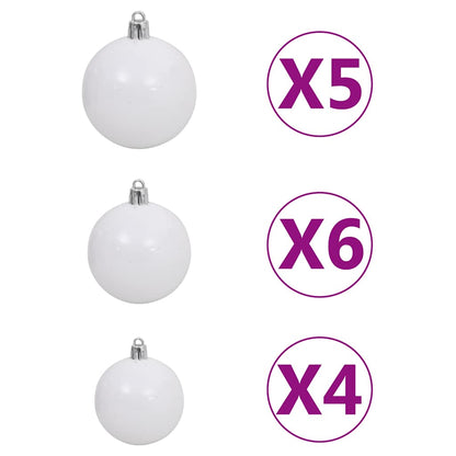 Künstlicher Weihnachtsbaum Beleuchtung & Kugeln Silber 120 cm