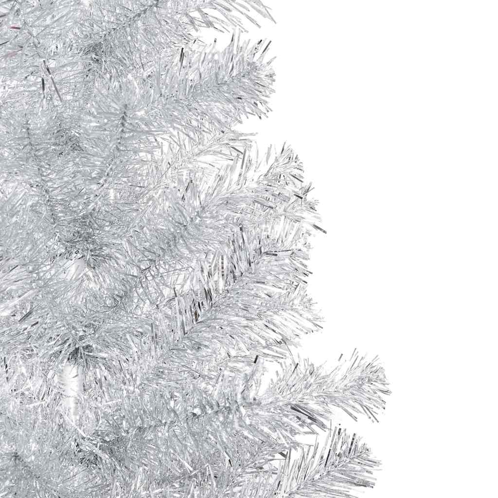 Künstlicher Weihnachtsbaum Beleuchtung & Kugeln Silber 150 cm