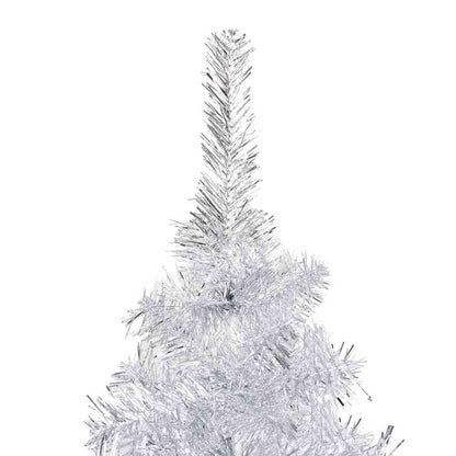 Künstlicher Weihnachtsbaum Beleuchtung & Kugeln Silber 150 cm
