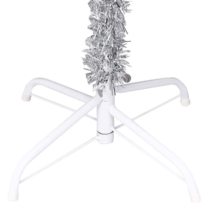 Künstlicher Weihnachtsbaum Beleuchtung & Kugeln Silber 150 cm