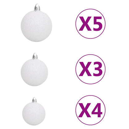 Weihnachtsbaum Gefrostet mit Beleuchtung Kugeln Zapfen 150 cm