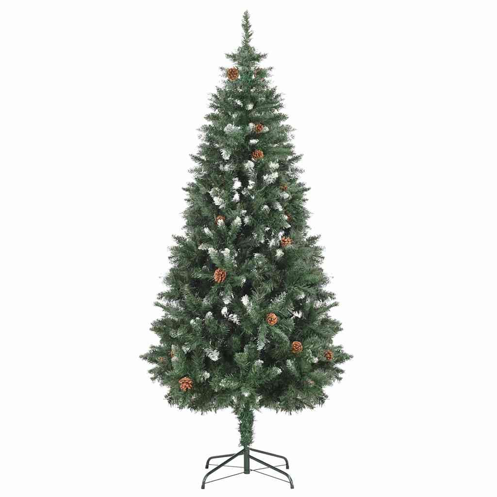 Weihnachtsbaum Gefrostet mit Beleuchtung & Zapfen 180 cm