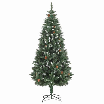 Weihnachtsbaum Gefrostet mit Beleuchtung & Zapfen 180 cm