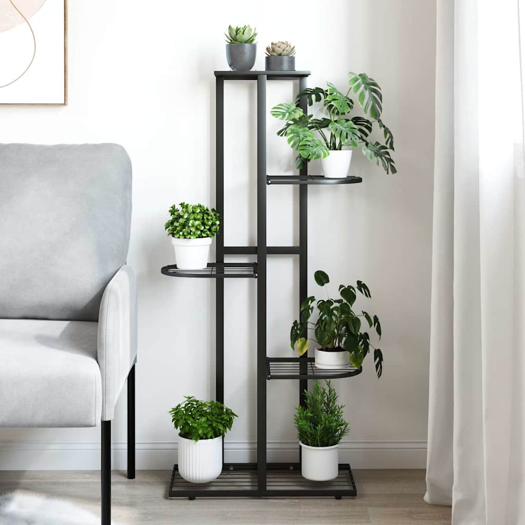 Blumenständer 5-Etagen 43x22x98 cm Schwarz Metall