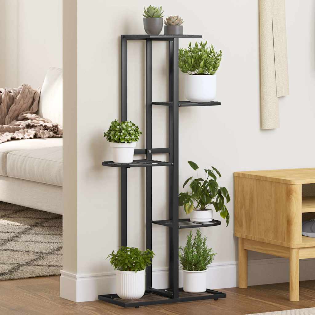 Blumenständer 5-Etagen 43x22x98 cm Schwarz Metall