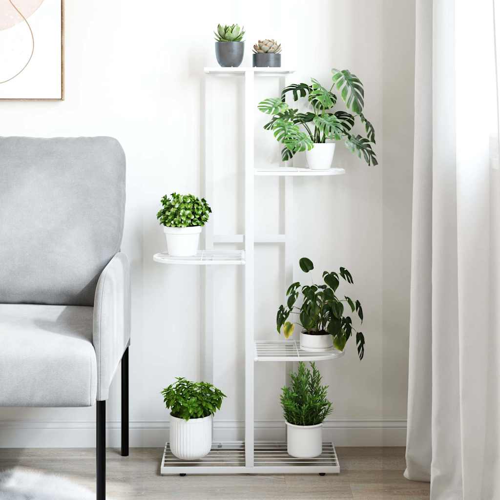Blumenständer 5-Etagen 43x22x98 cm Weiß Metall