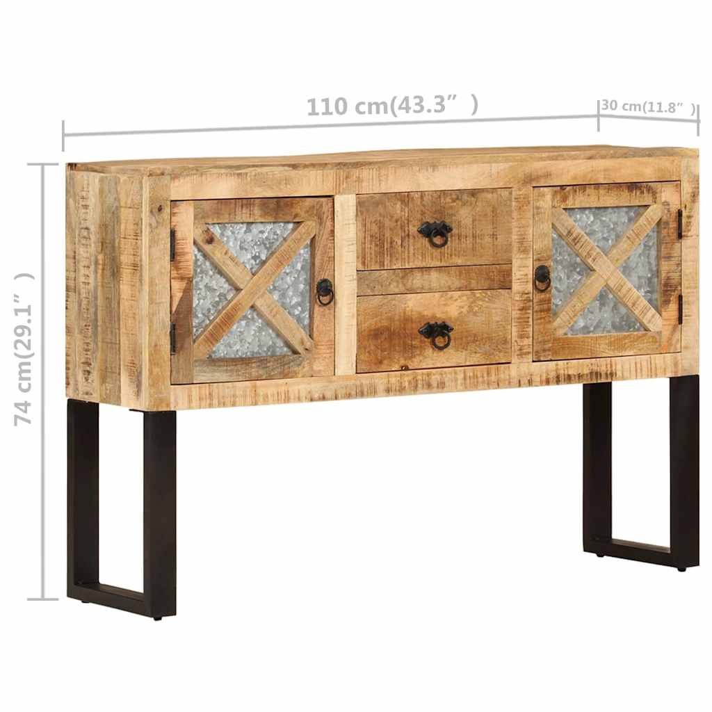 Sideboard 110x30x74 cm Raues Mangoholz