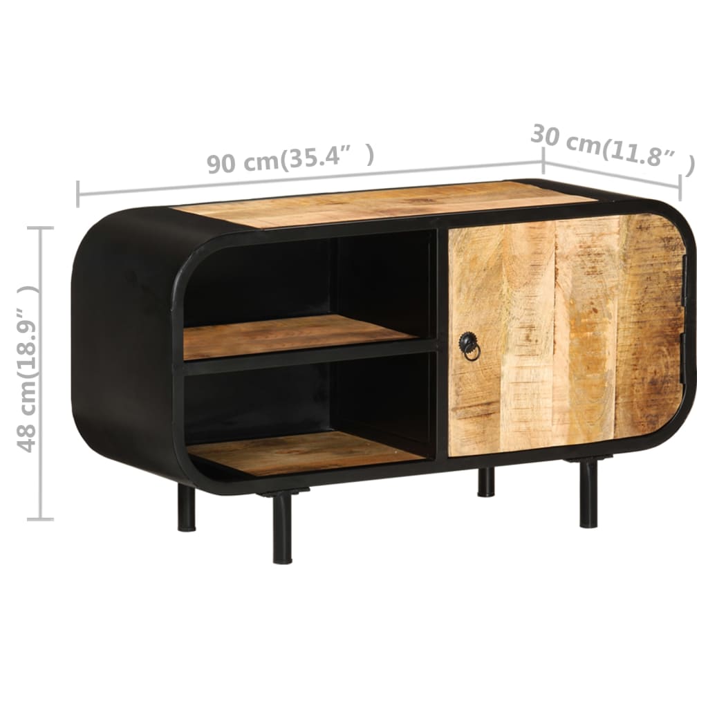 TV-Schrank 90x30x48 cm Raues Mangoholz