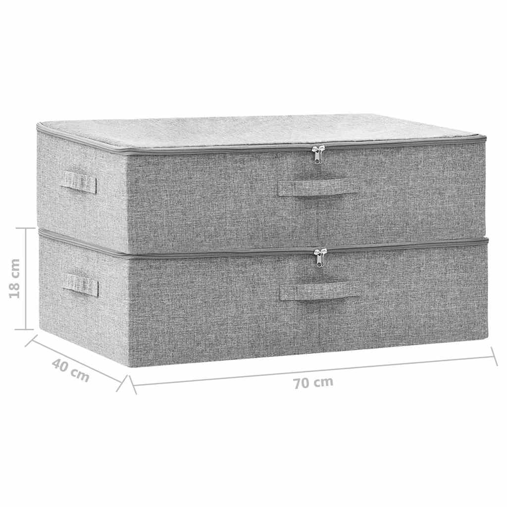 Aufbewahrungsboxen 2 Stk. Stoff 70x40x18 cm Grau