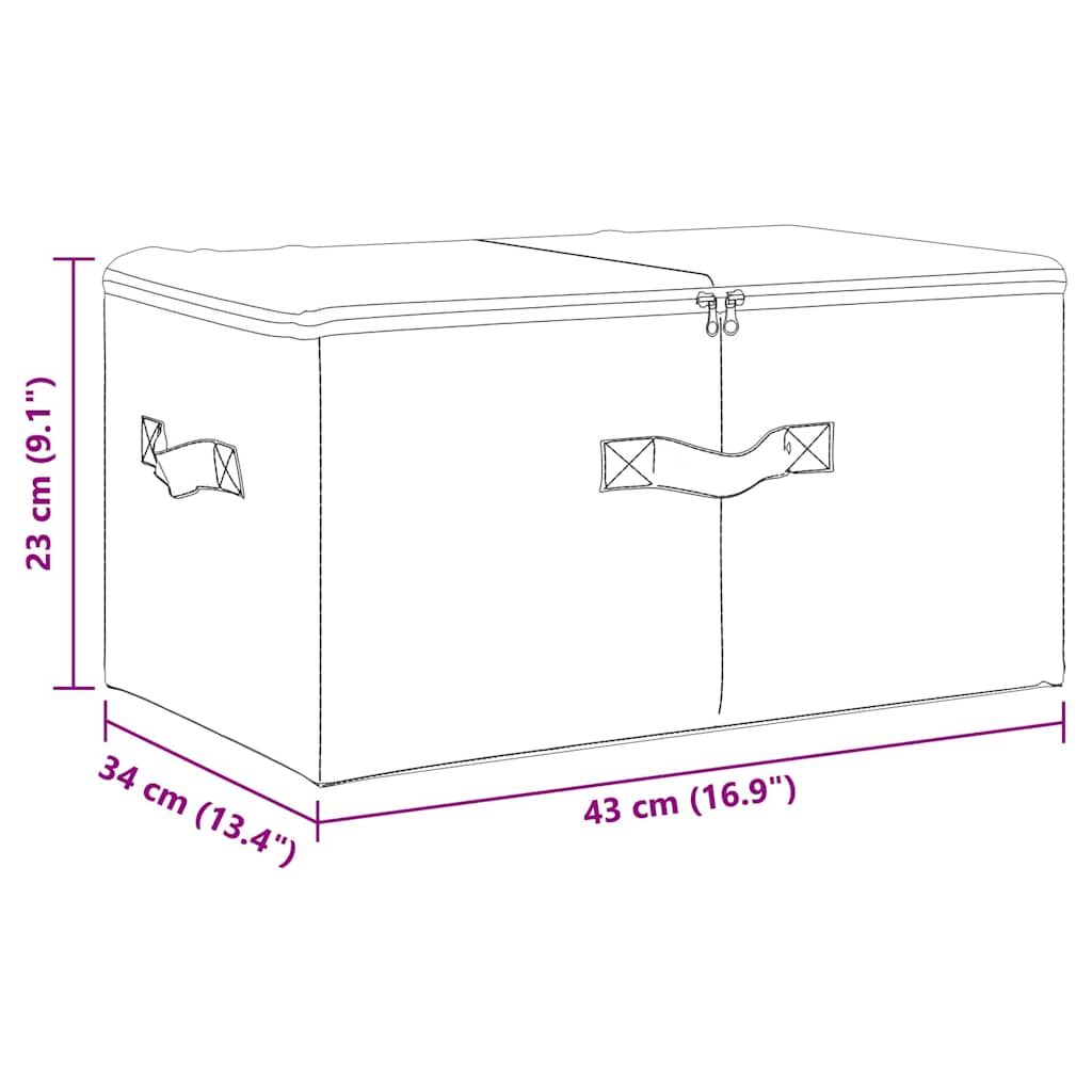 Aufbewahrungsboxen 2 Stk. Stoff 43x34x23 cm Creme